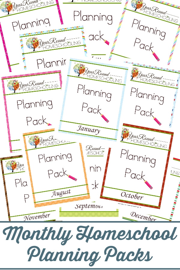 Year Round Homeschooling Planning Packs (January-December)