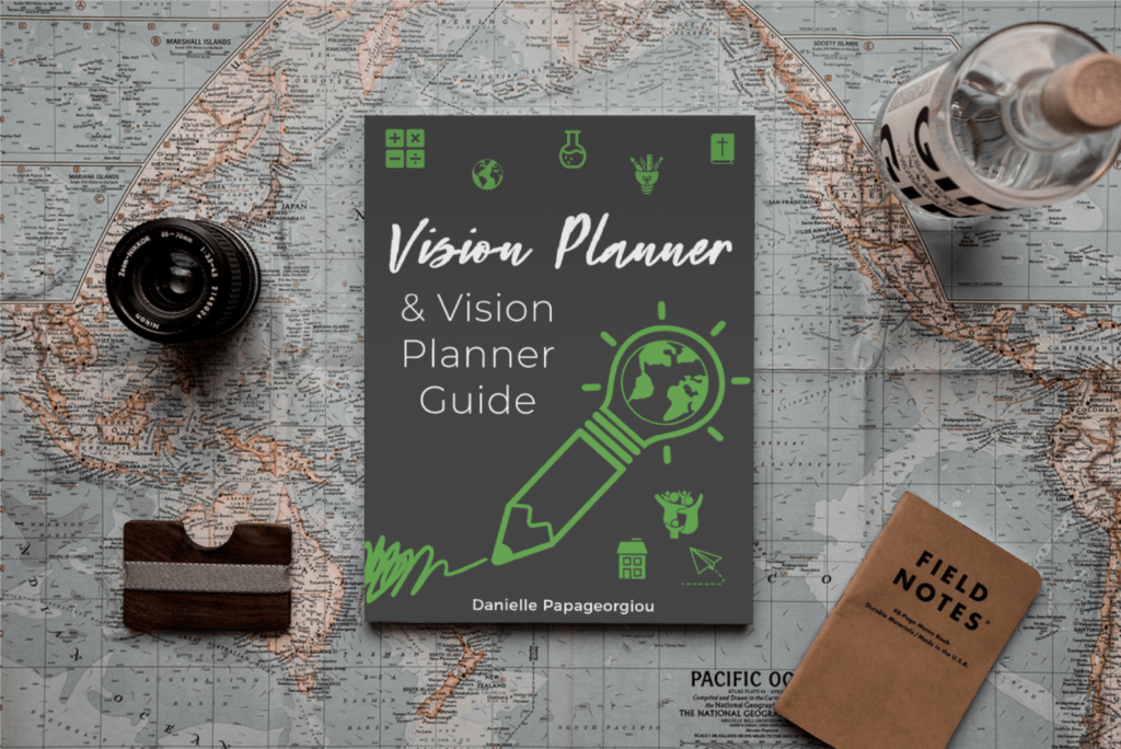 vision planner sitting on a map