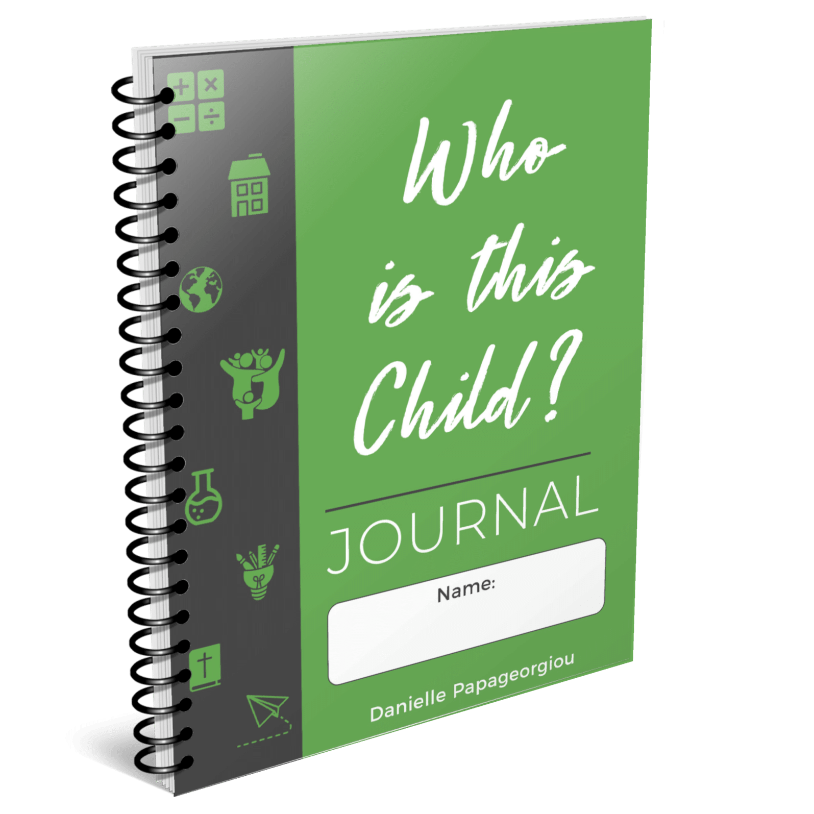 spiral-bound Who Is This Child journal standing upright