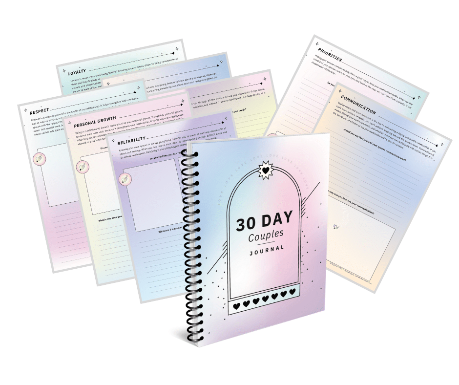 spiral-bound journal with sample pages surrounding