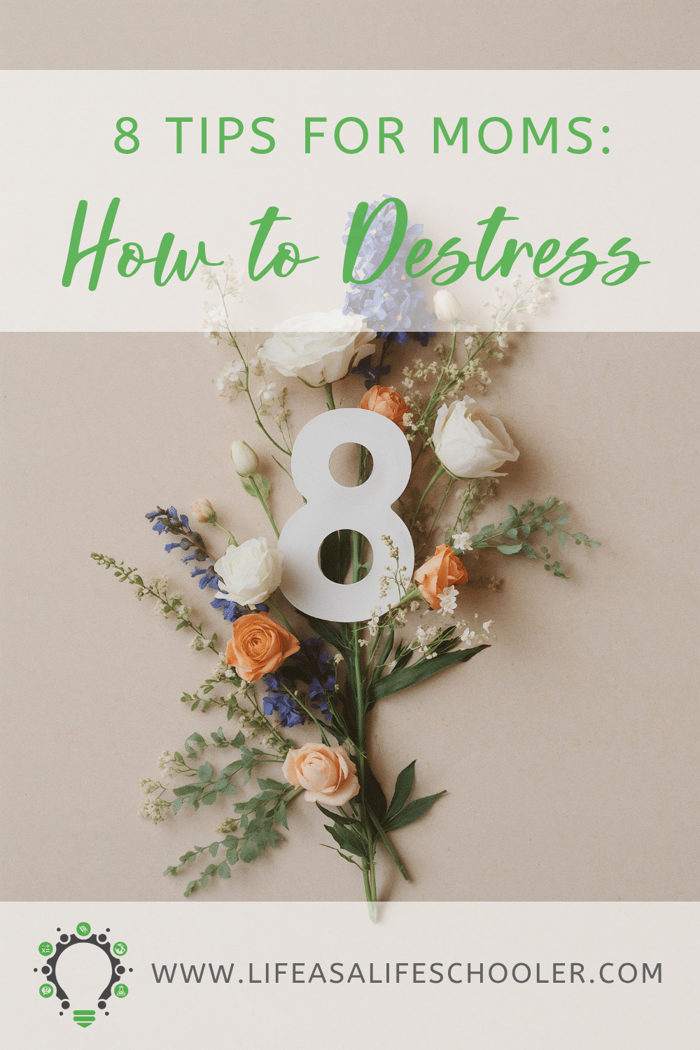 bouquet of mother's day flowers with the number 8