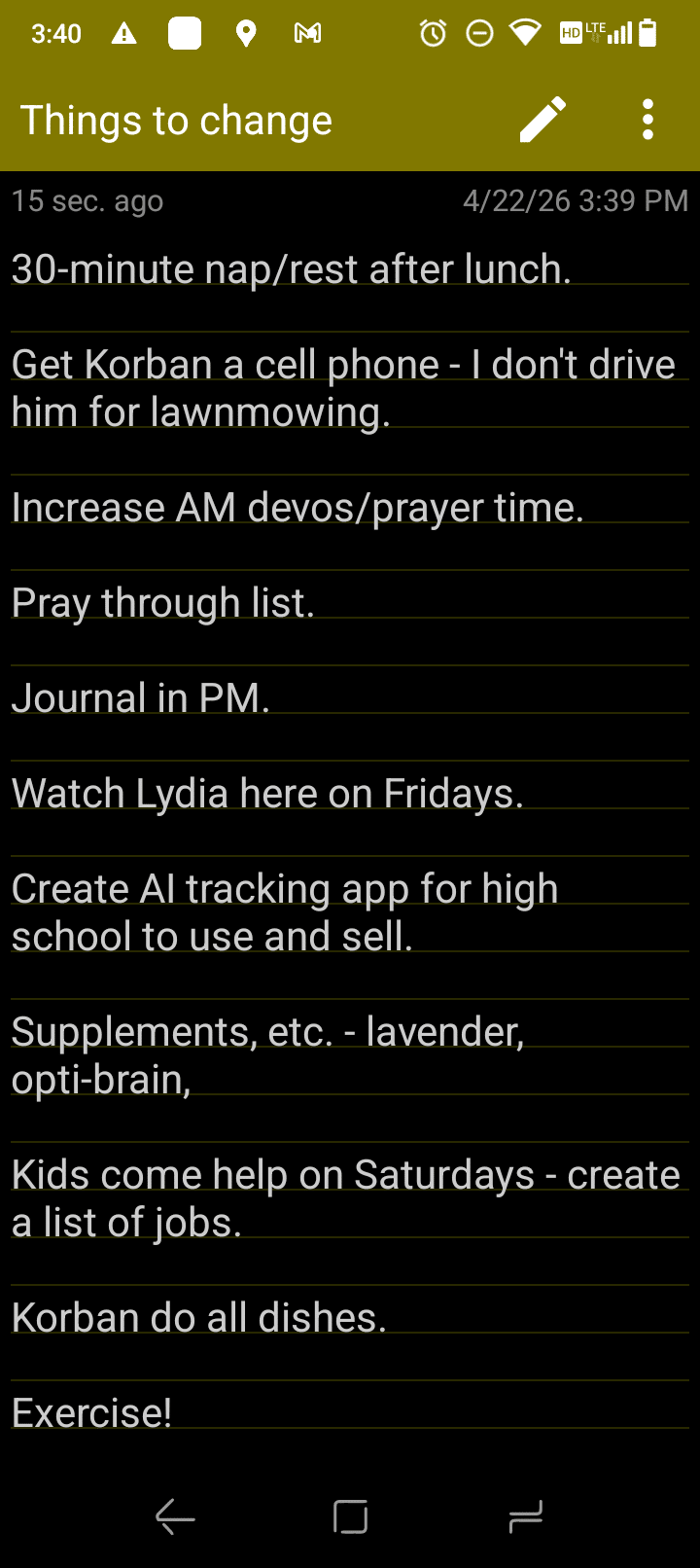 list of things to change to reduce stress
