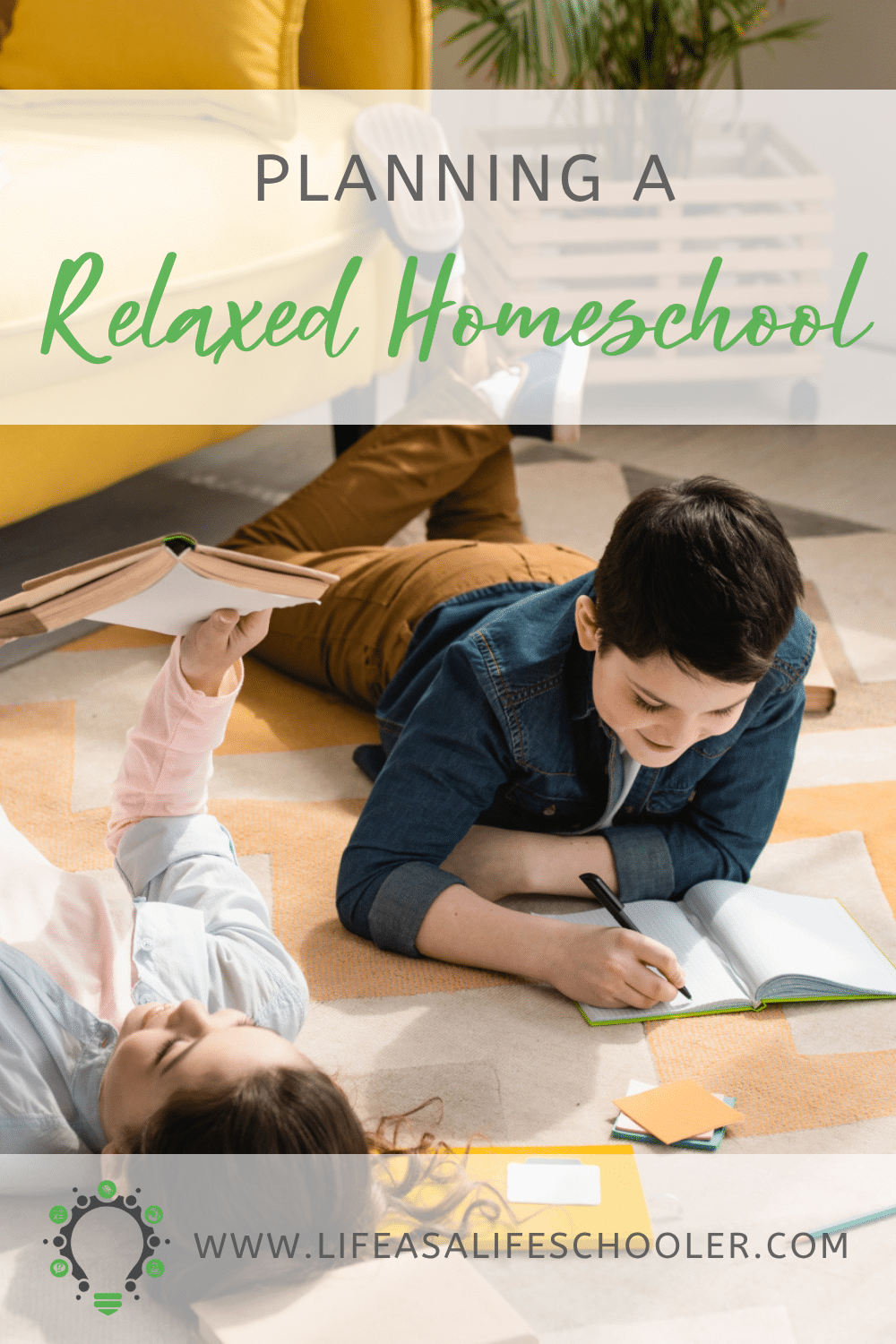 Children learning in a relaxed homeschool